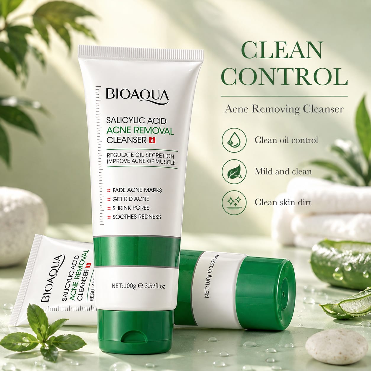 BIOAQUA Salicylic Acid Acne Cleanser.