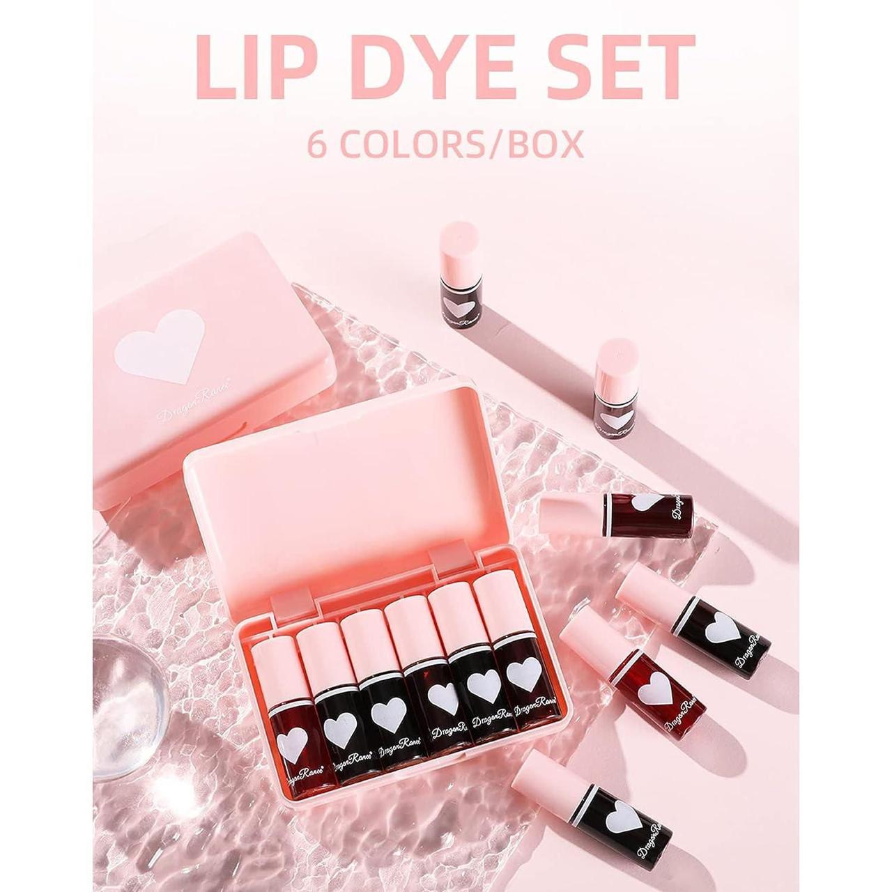 6 Colors Lip Tint Set | Long Lasting Waterproof Velvet Lip Stain Kit | Moisturizing Glossy Lip Makeup.
