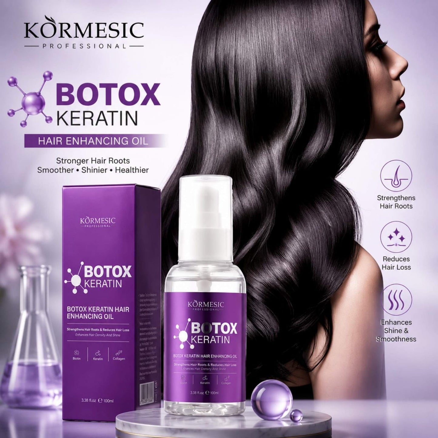 Kormesic Botox Keratin Hair Enhancing Oil.