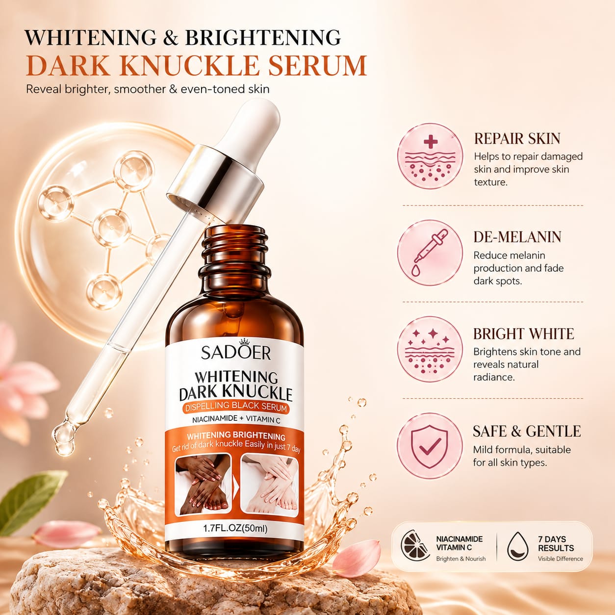 Sadoer Dark Knuckle Whitening Serum.