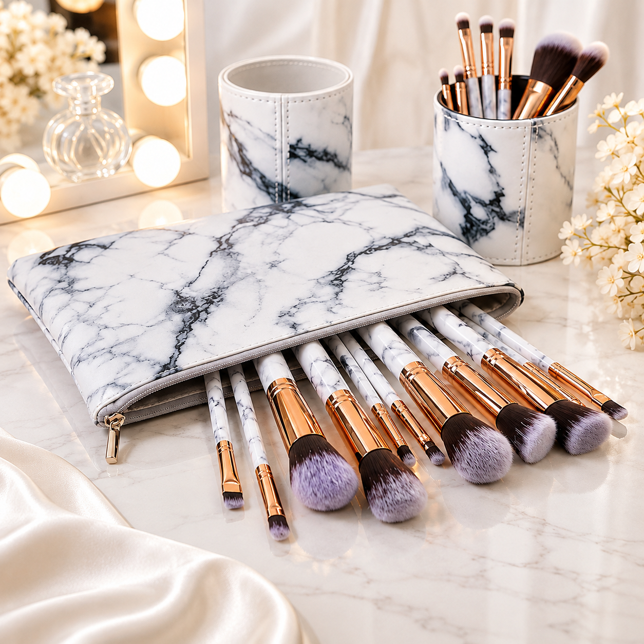 Marble Makeup Brush Set.