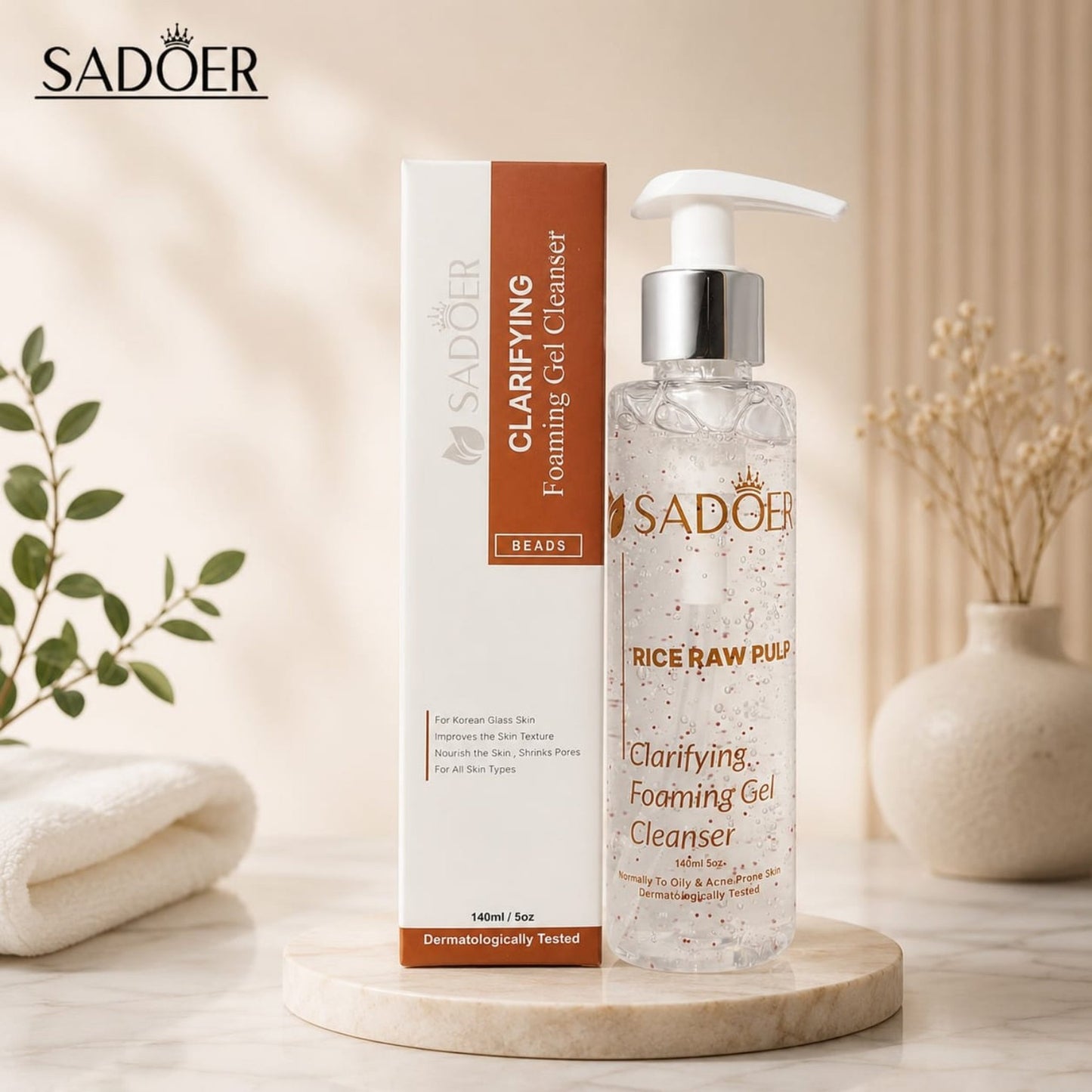 SADOER Clarifying Foaming Gel Cleanser and  Deep Cleansing Facial Wash.