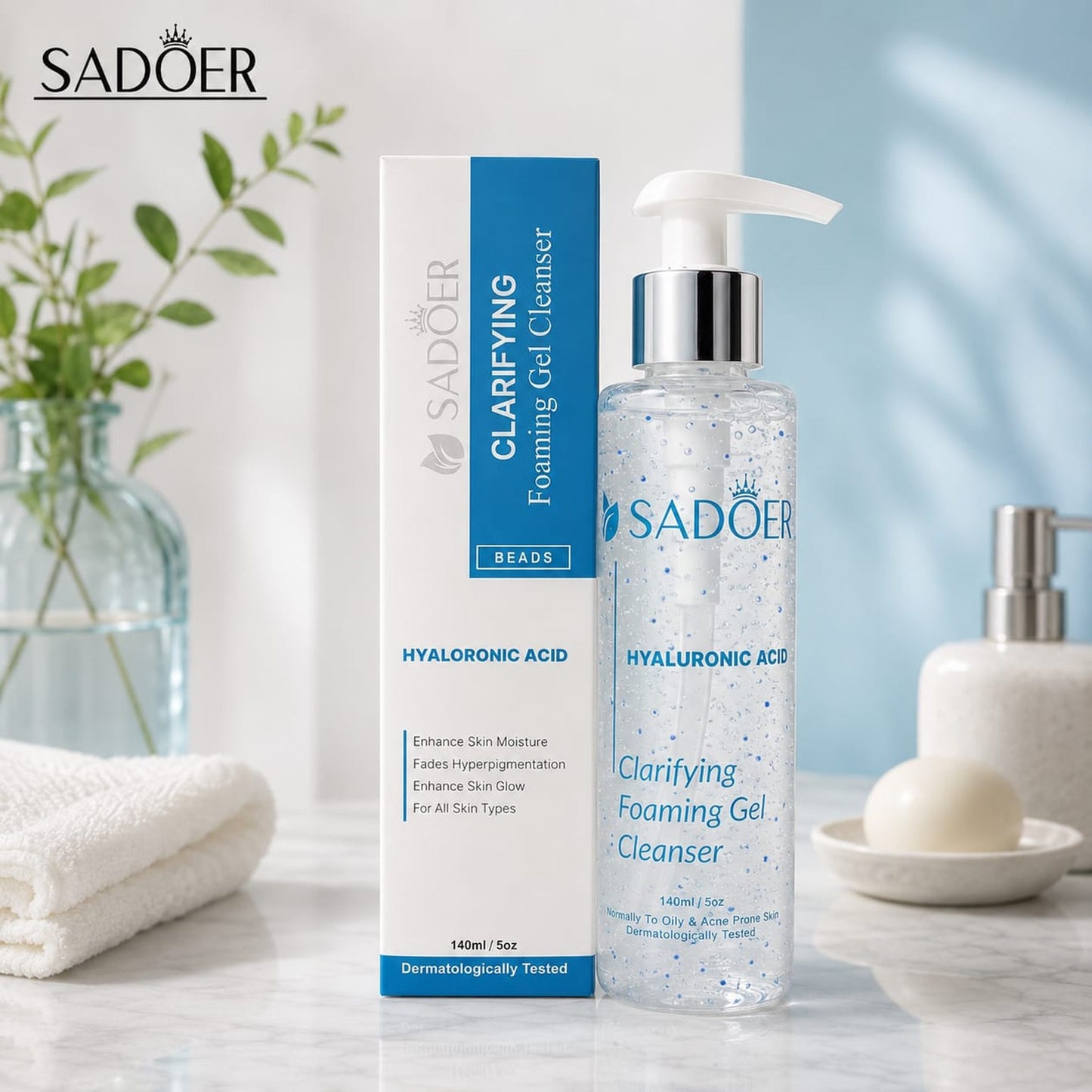 SADOER Clarifying Foaming Gel Cleanser and  Deep Cleansing Facial Wash.