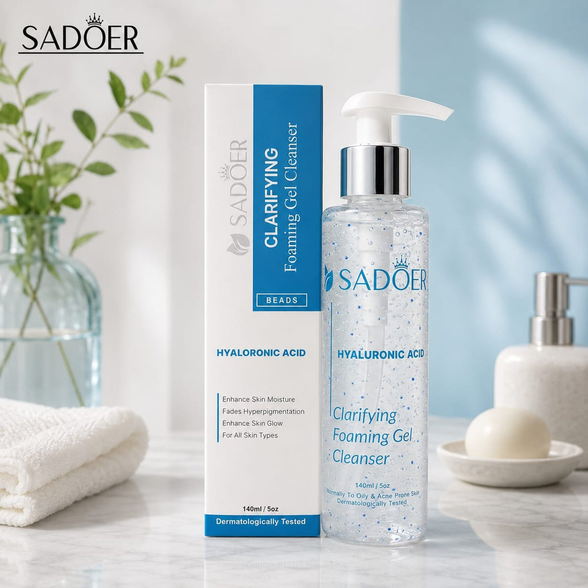SADOER Clarifying Foaming Gel Cleanser and  Deep Cleansing Facial Wash.