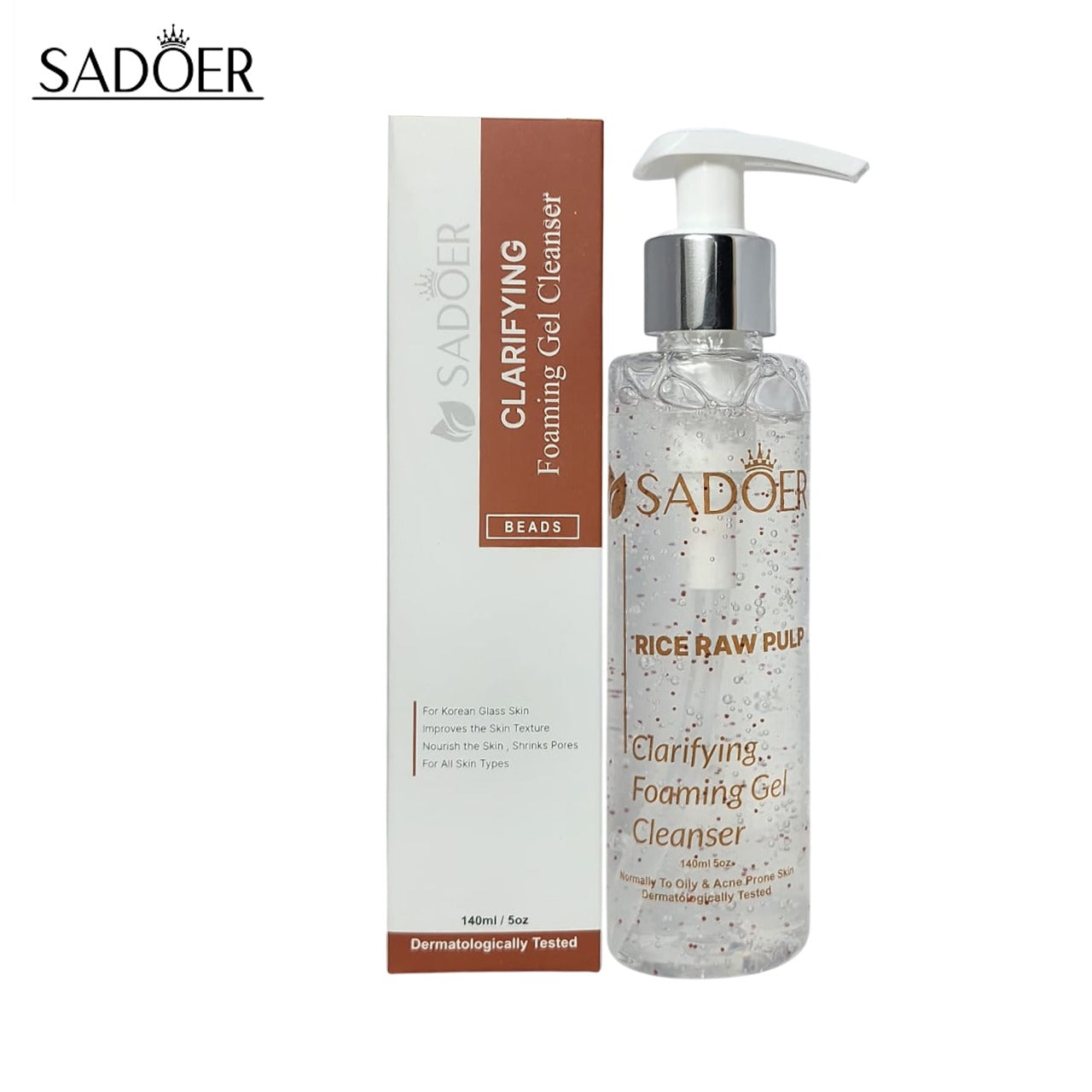 SADOER Rice Raw Pulp Clarifying Foaming Gel Cleanser.