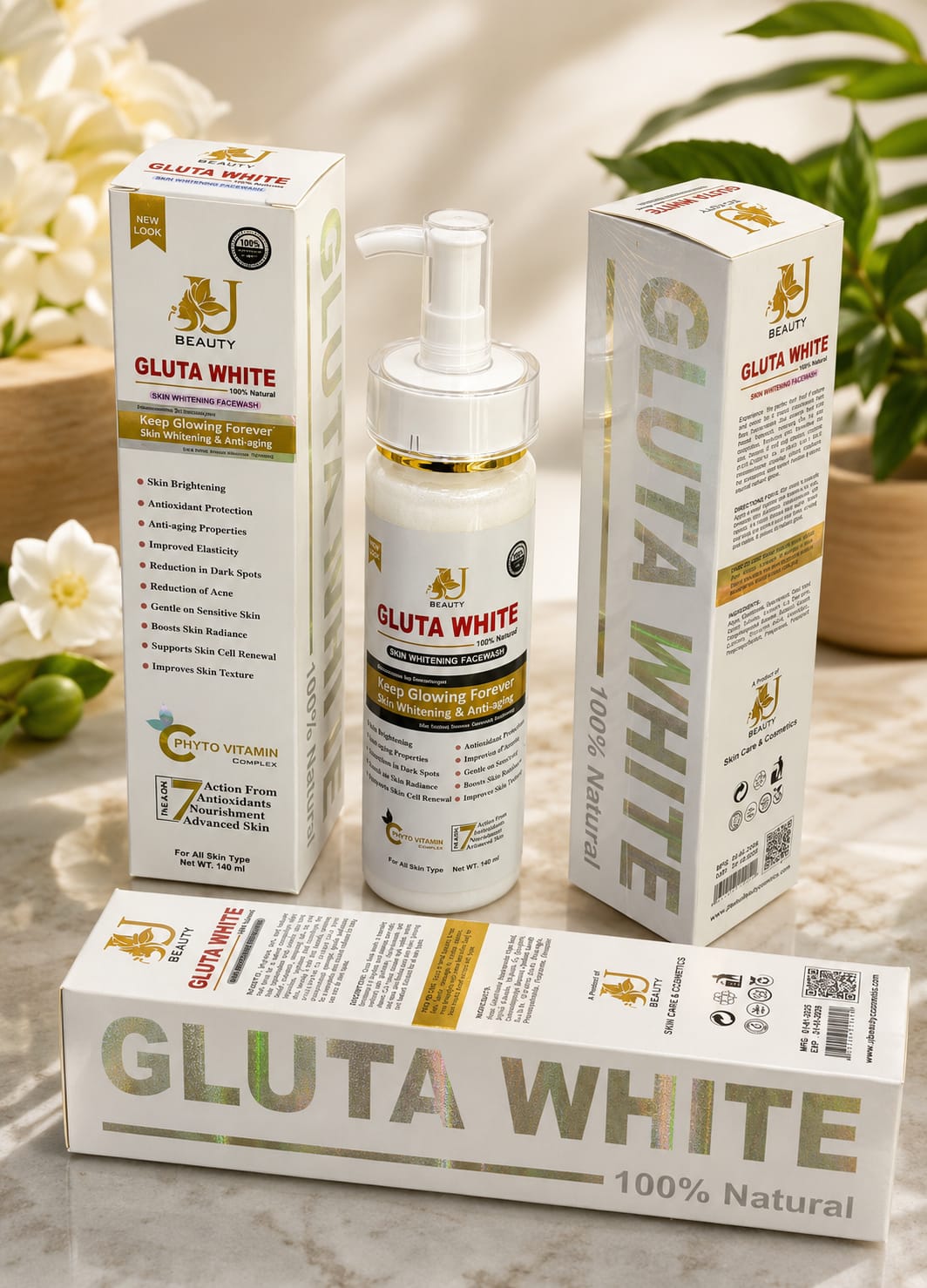 Gluta White Skin Whitening Face Wash.