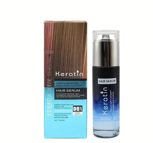 Keratin Hair Serum 80ml – Anti Frizz Hair Repair Serum for Dry & Damaged Hair .