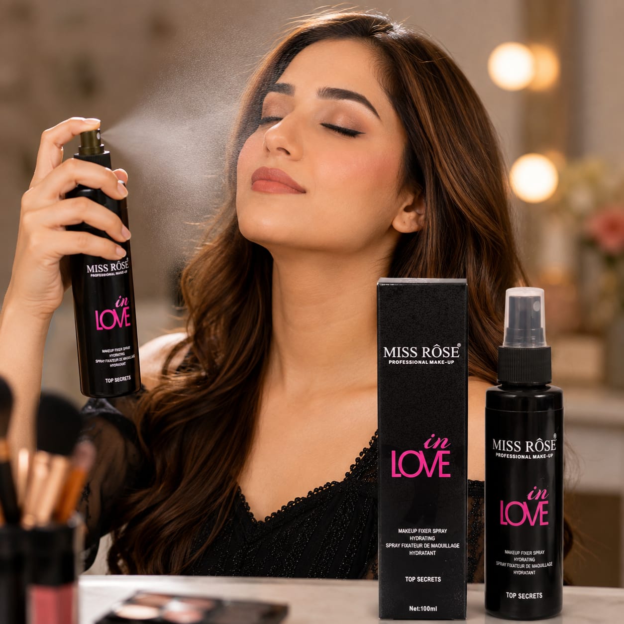 Miss Rose Makeup Fixer Spray.