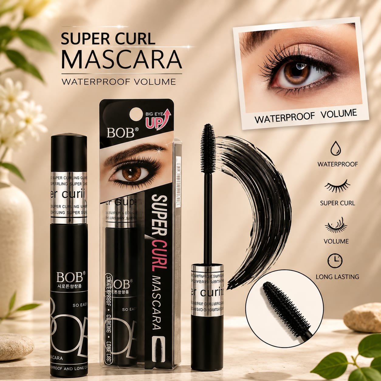 BOB Super Curl Waterproof Mascara.