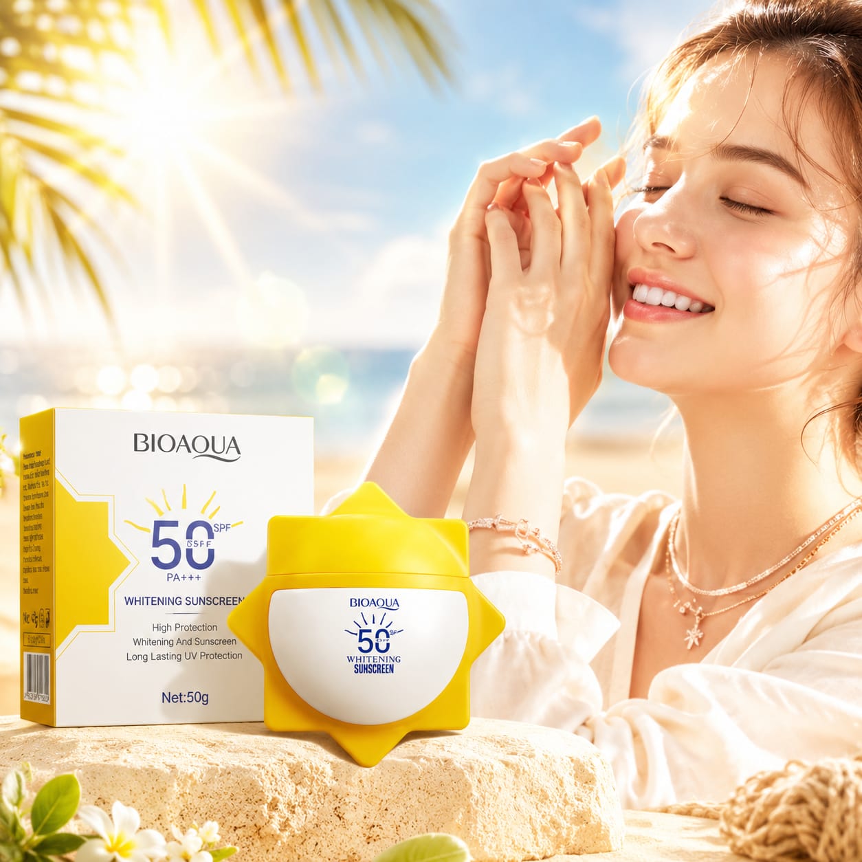 BIOAQUA SPF 50 Whitening Sunscreen.