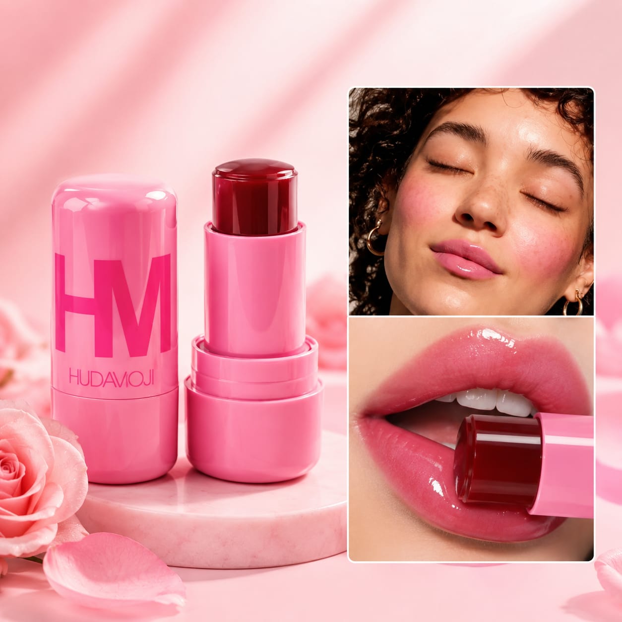 HUDAMOJI Color Changing Lip & Cheek Tint Balm.
