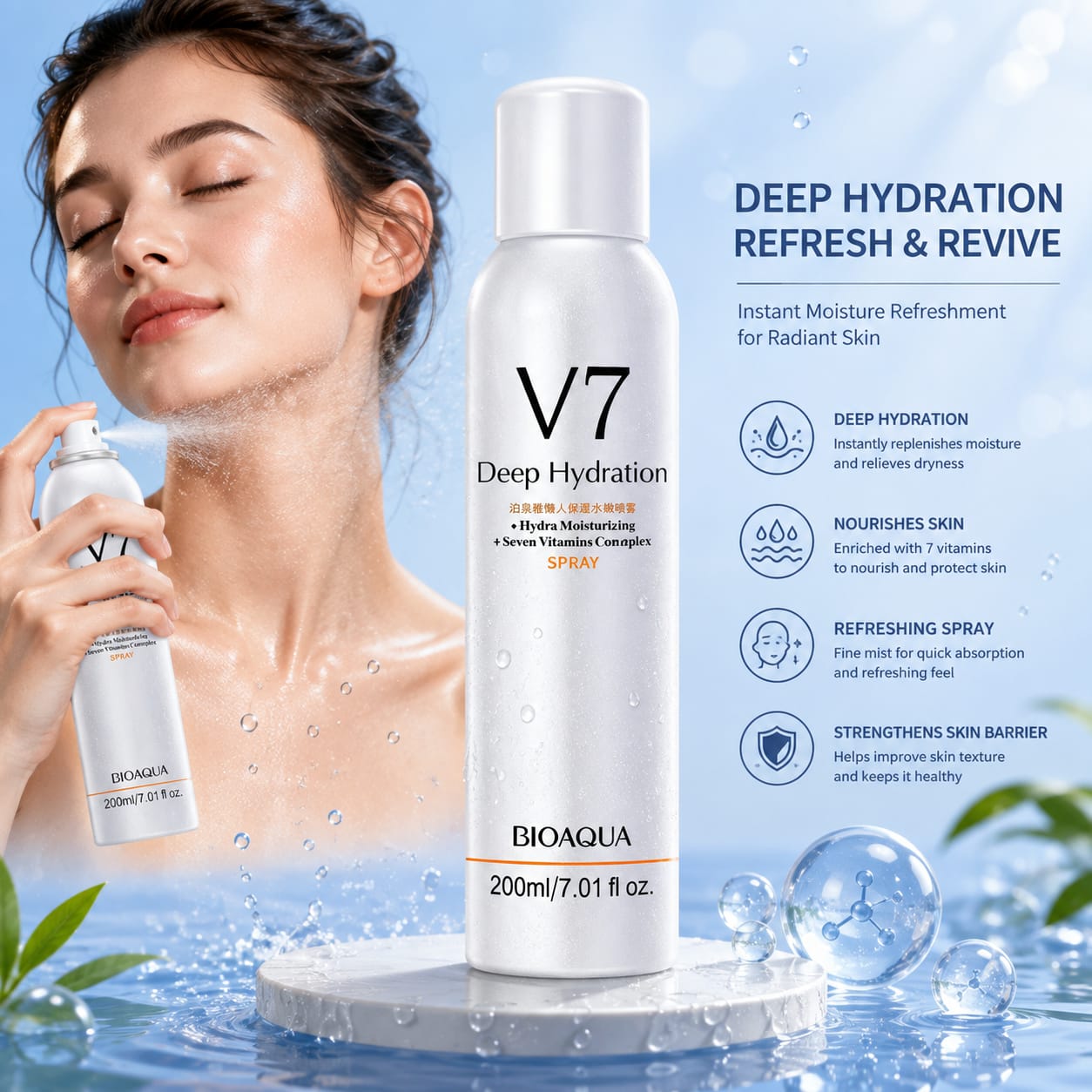 BIOAQUA V7 Deep Hydration Facial Spray.