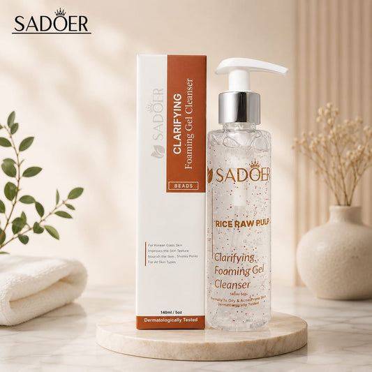SADOER Rice Raw Pulp Clarifying Foaming Gel Cleanser.