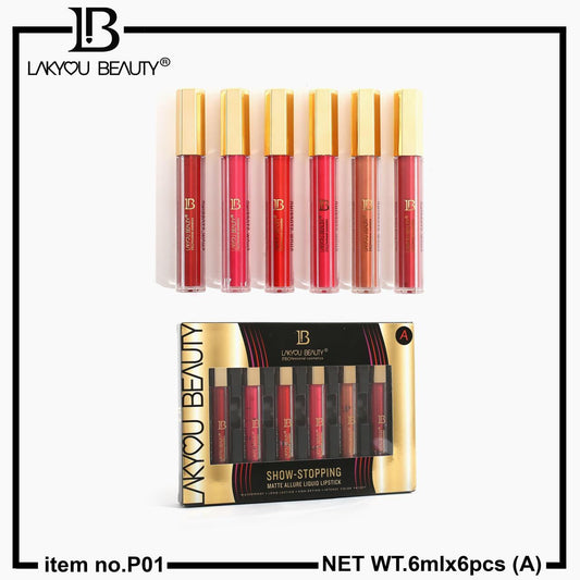 LAKYOU Beauty Show-Stopping Matte Liquid Lipstick Set – Waterproof Long Lasting Velvet Lipstick Kit (6 Shades)