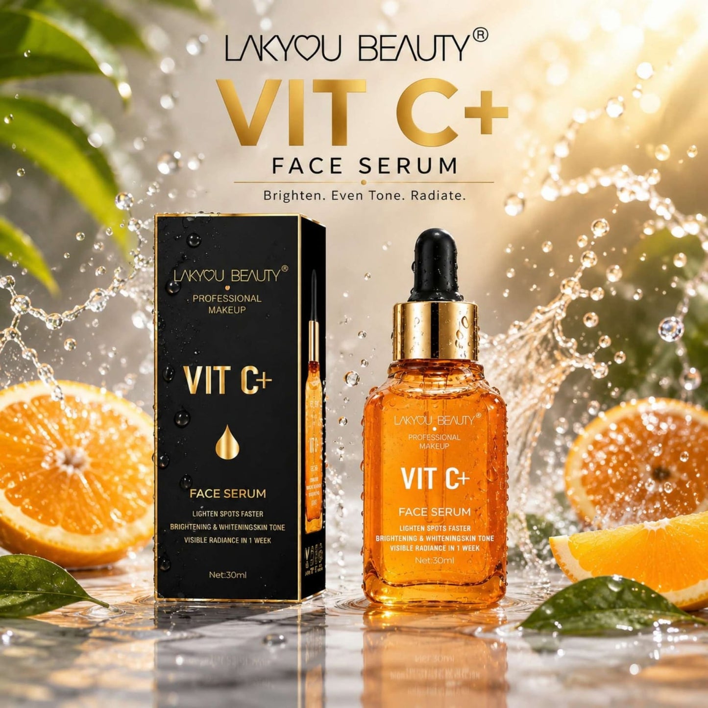 LakyouBeauty Vitamin C Face Serum – Brightening & Radiance Boosting Face Serum .