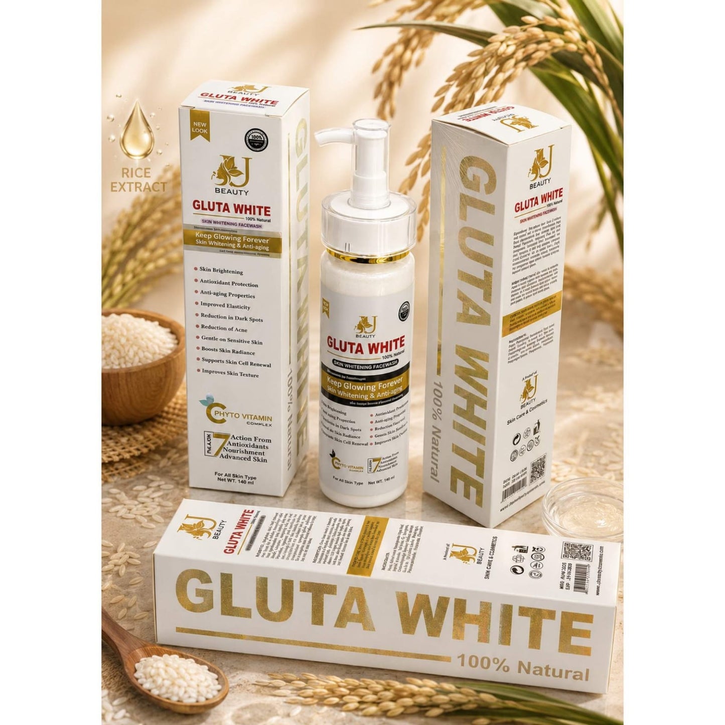Gluta White Skin Whitening Face Wash.