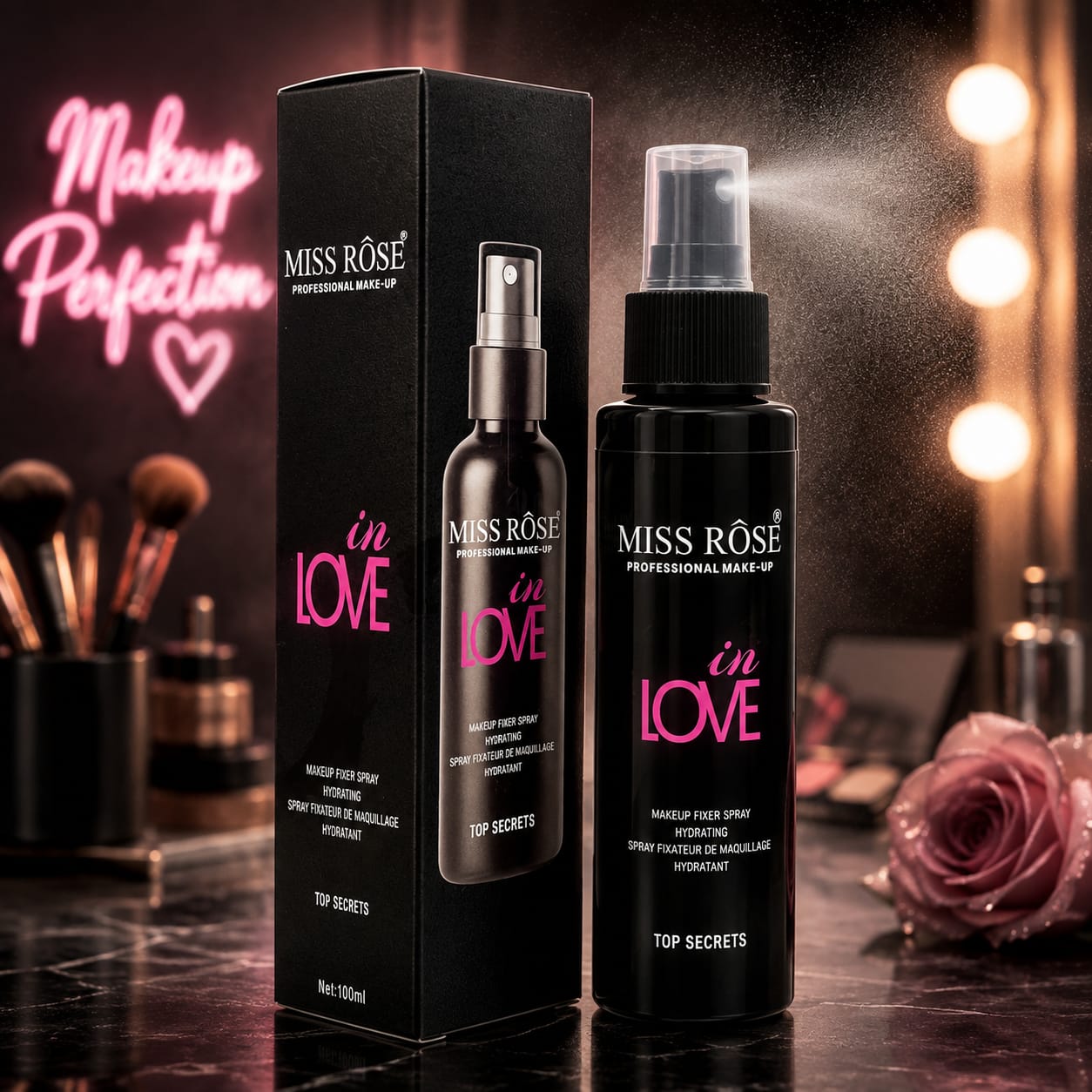 Miss Rose Makeup Fixer Spray.