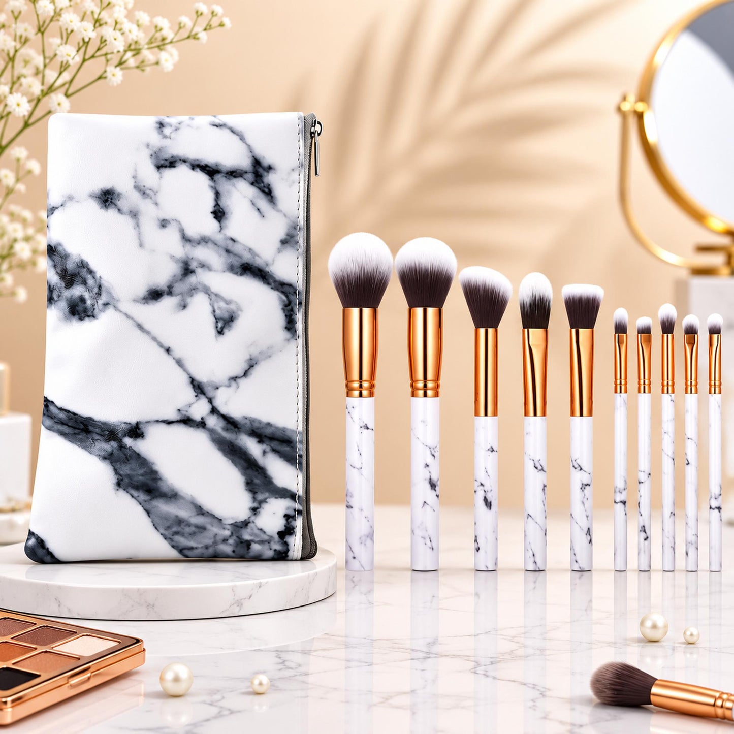 Marble Makeup Brush Set.